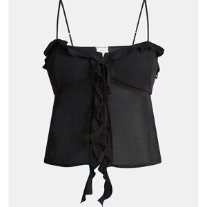NWT, SZ M, Flyaway Chiffon Cami Top, Black